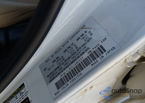 2012 Mazda Mazda3 I Touring z USA, uszkodzony, nr VIN JM1BL1L85C1680337